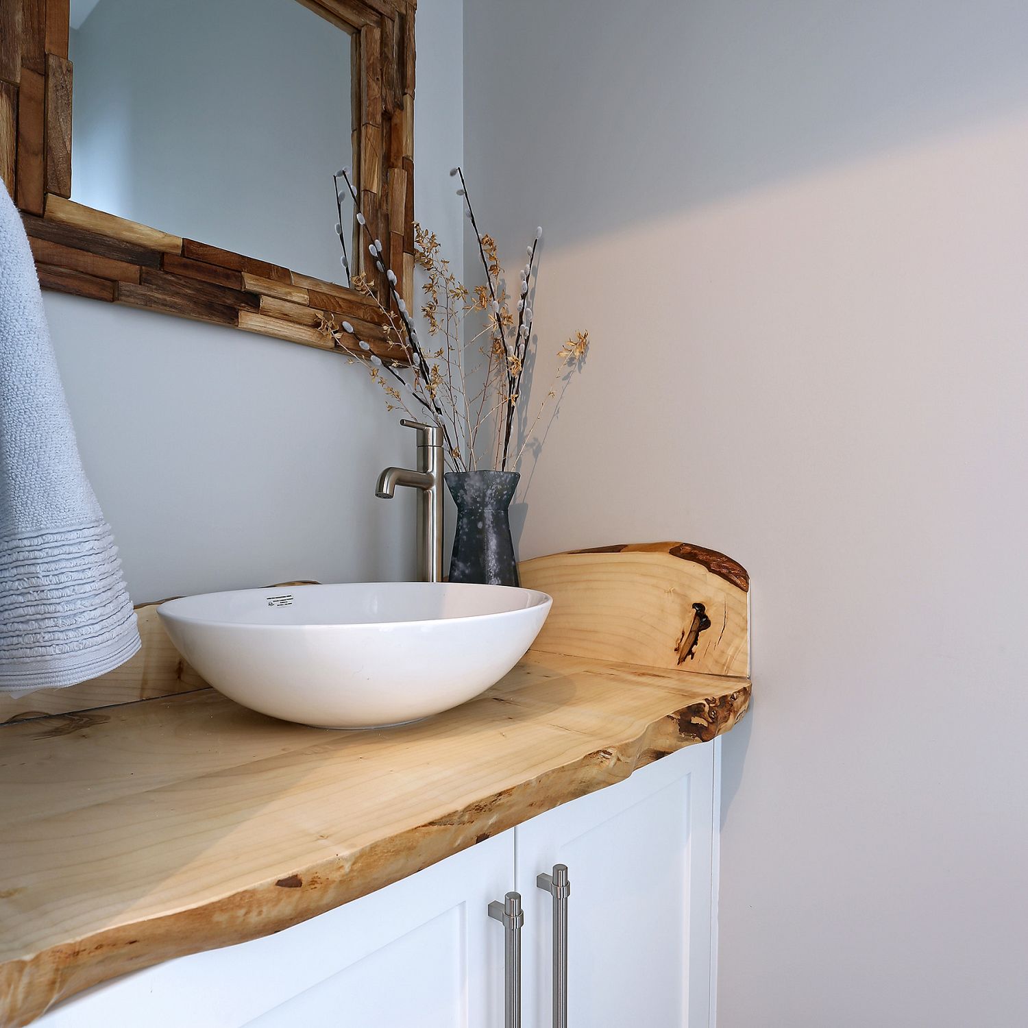 Epoxy wood countertop, live edge